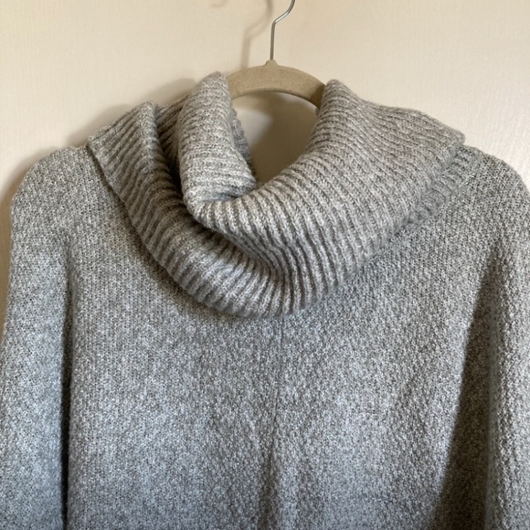 Maurices Gray Marbled Knit Waffle Knit Cowl Neck Long Sleeve Sweater - Picture 7 of 9